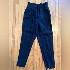 Massimo Dutti Black Linen Pants